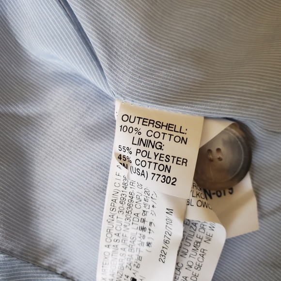 ZARA | Collared Puff Shoulder Single Breasted Beige Blazer Jacket (Size S/M) - Picture 11 of 13